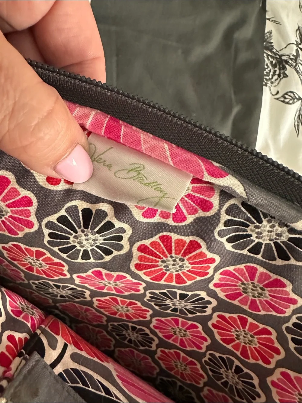 Vera Bradley Floral Quilted Laptop Sleeve in Pink and Gray